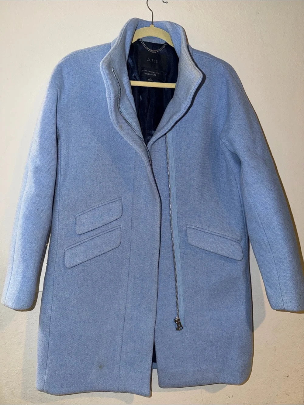 J. Crew Light Blue Wool-Blend Pea Coat - Picture 2 of 4